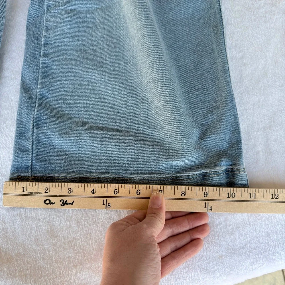 LL Bean 207 Vintage Jeans Womens 12 Reg Light Indigo Wide‎ Leg High Rise New